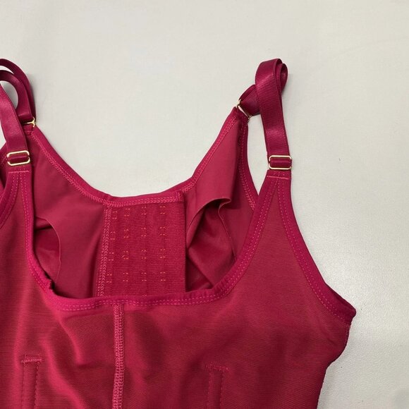 Tributo Women's Velvet Corset Top Red Size S 4017 Thin Strap Vest with Bra - Picture 7 of 15